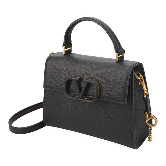 Valentino V Sling Small Calfskin Handbag Black - Picture 2 of 4